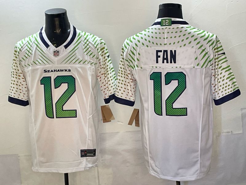 Men Seattle Seahawks #12 Fan White 5th generations Throwback 2026 Nike Limited NFL Jersey style 01